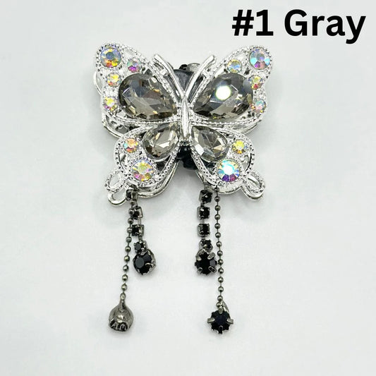 z-Bling Bling Butterfly Fancy Alloy Clay Beads with Rhinestones and Pendants Chains, 34MM by 40MM