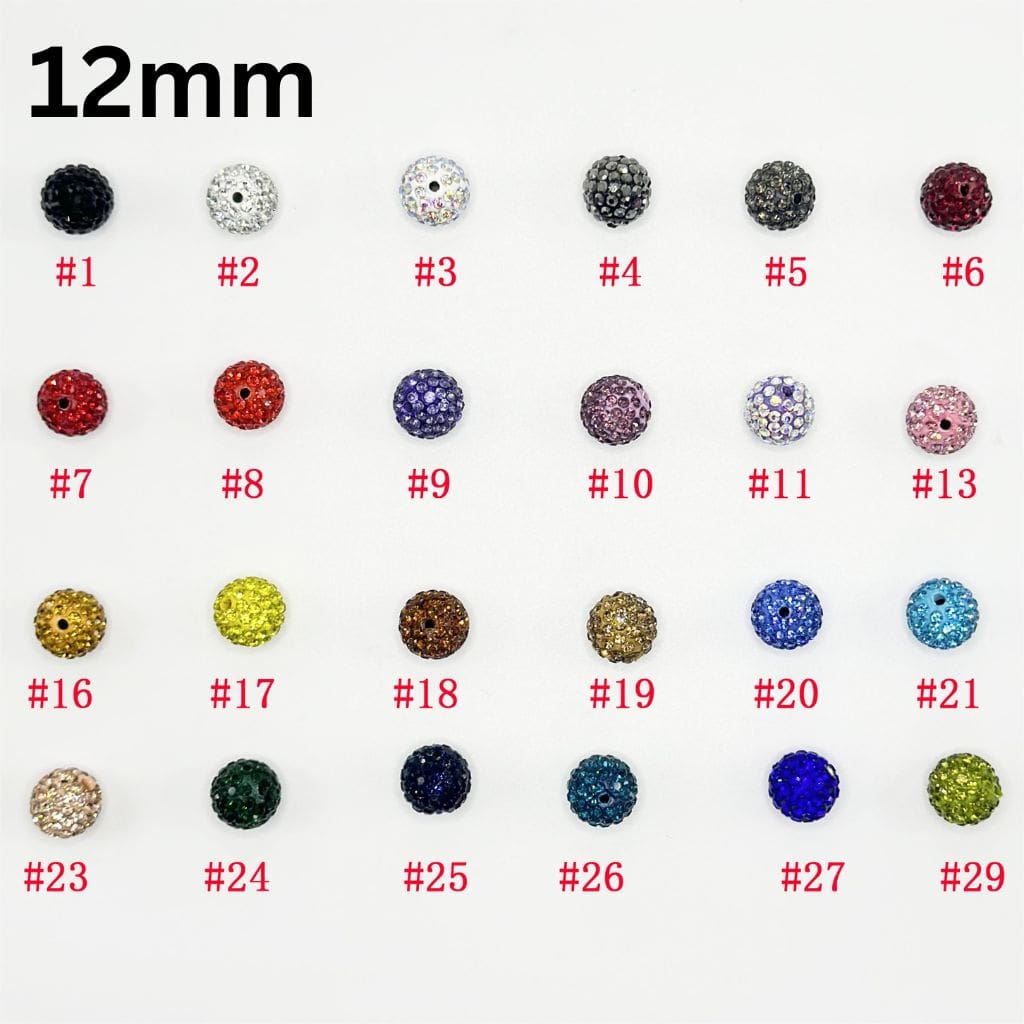 z-Clay Beads with Rhinestones, 12mm, Please Read Description