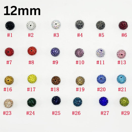 z-Clay Beads with Rhinestones, 12mm, Please Read Description