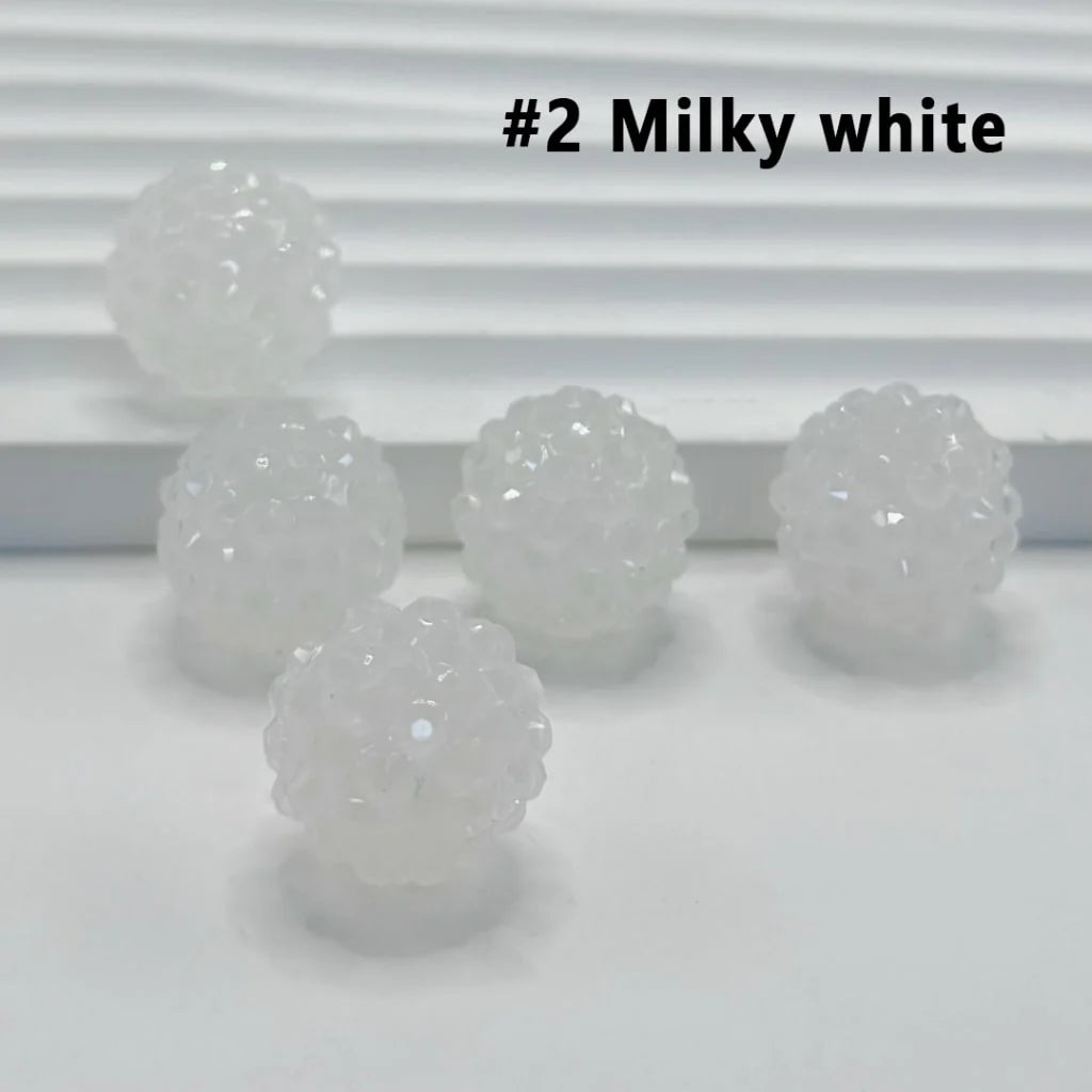 z-Translucent Jelly Candy Color Round Acrylic Rhinestone Beads, 16MM