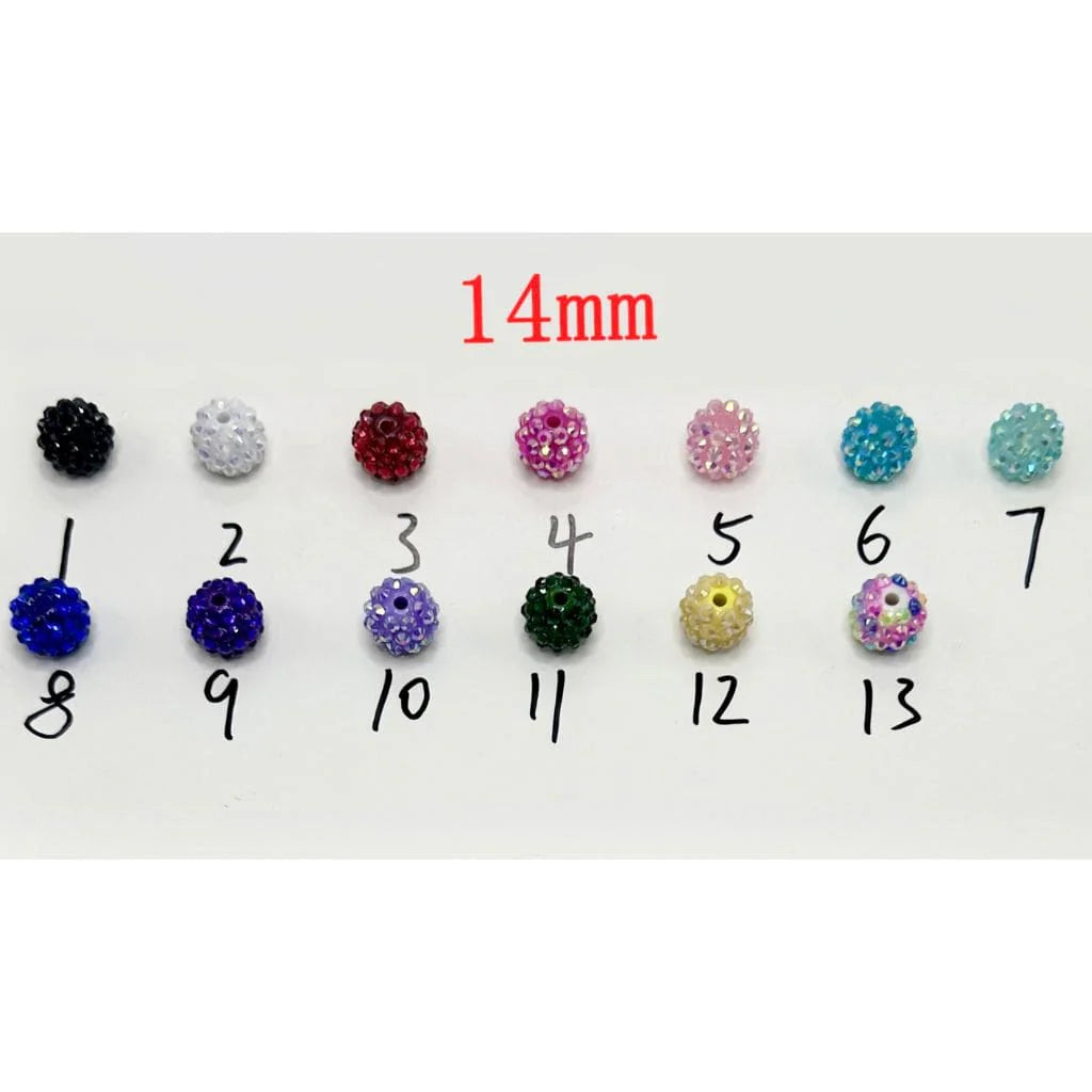 z-Acrylic Rhinestone Beads, 14mm