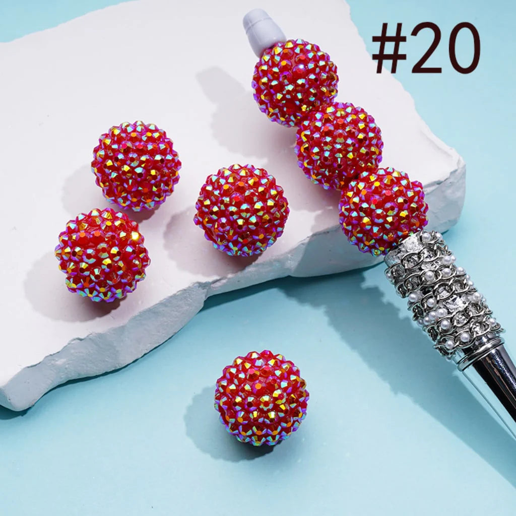 z-20MM Rhinestone Beads, Collection of Acrylic Rhinestone Beads, Part 1: Color No.1 -No.32
