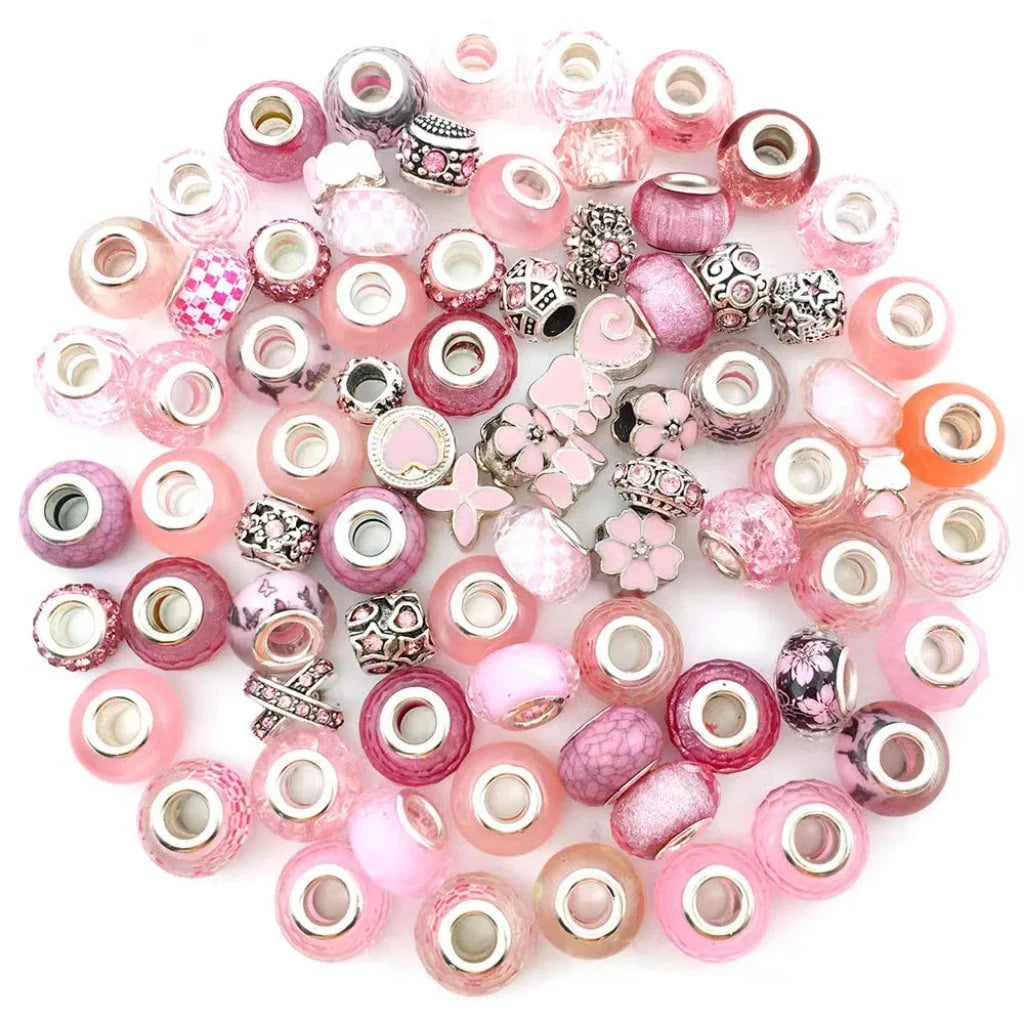 Mix of Metal and Acrylic Beads with Big Hole