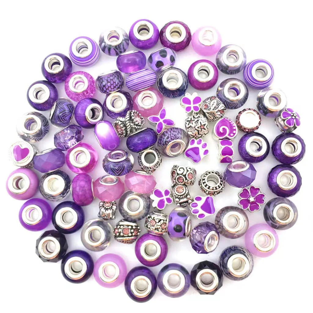 Mix of Metal and Acrylic Beads with Big Hole
