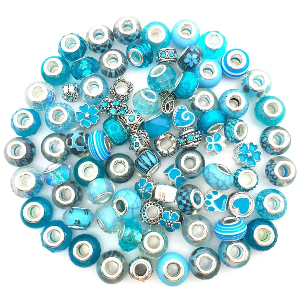 Mix of Metal and Acrylic Beads with Big Hole