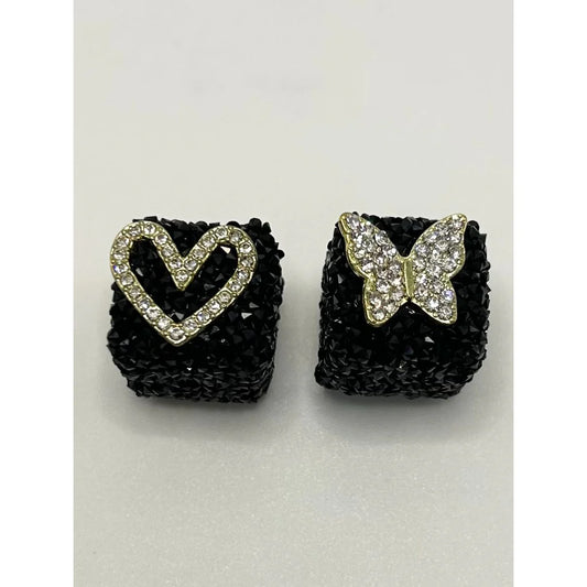 z-Black Cubes Sugar Beads with Heart or Butterfly 21*18mm
