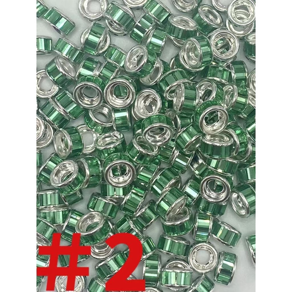 z-Round Spacers with Crystal Rhinestones, 10mm by 5mm