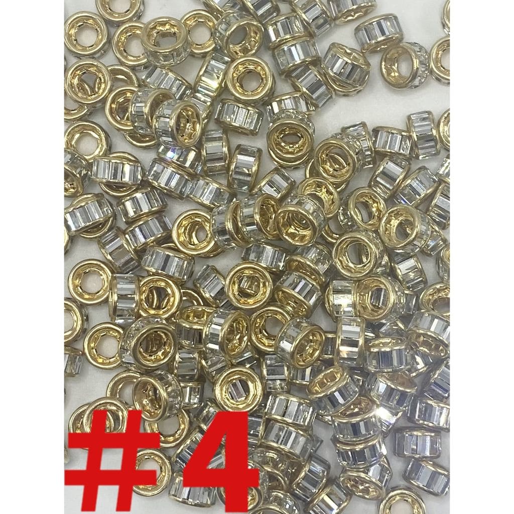 z-Round Spacers with Crystal Rhinestones, 10mm by 5mm