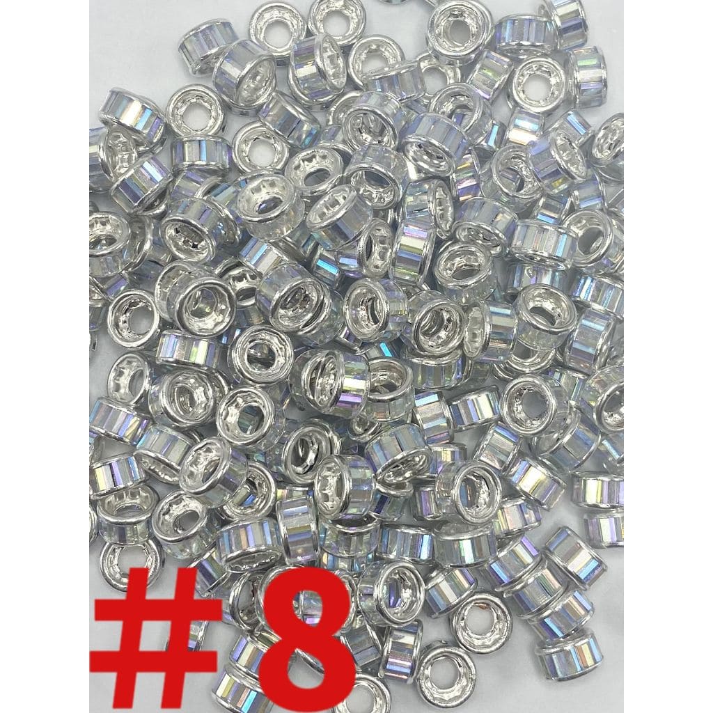 z-Round Spacers with Crystal Rhinestones, 10mm by 5mm