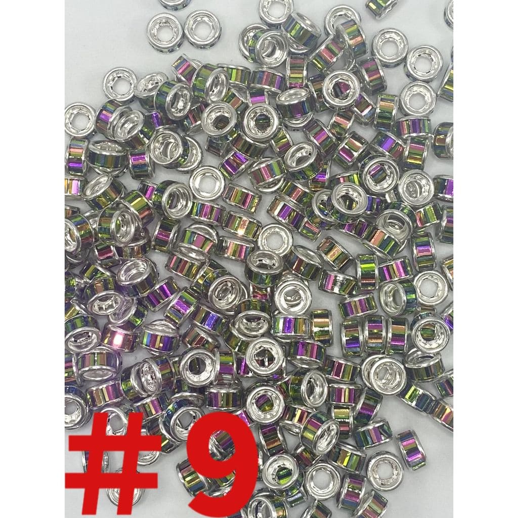 z-Round Spacers with Crystal Rhinestones, 10mm by 5mm