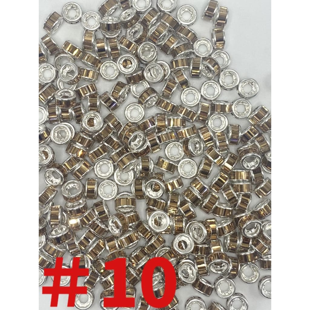 z-Round Spacers with Crystal Rhinestones, 10mm by 5mm