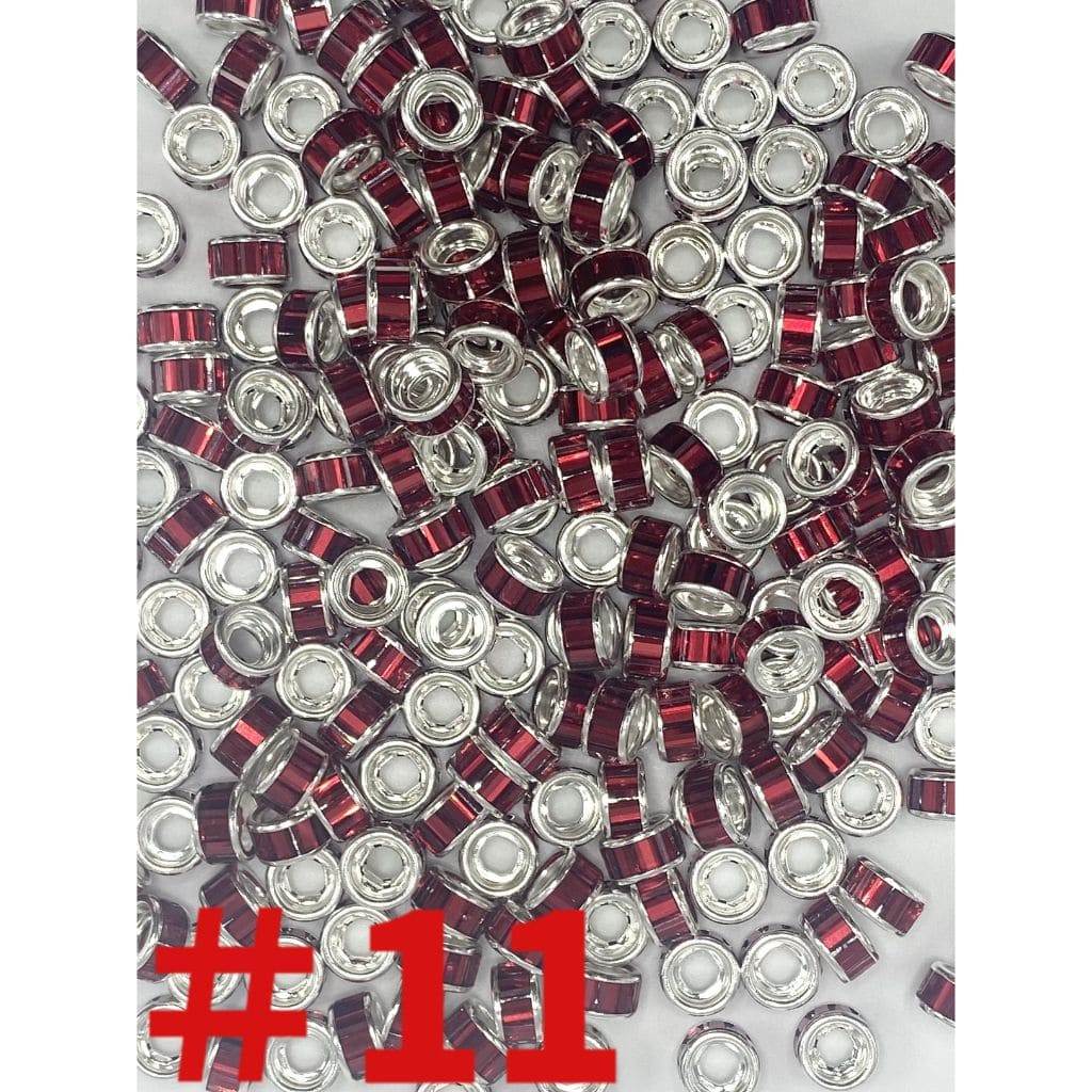 z-Round Spacers with Crystal Rhinestones, 10mm by 5mm