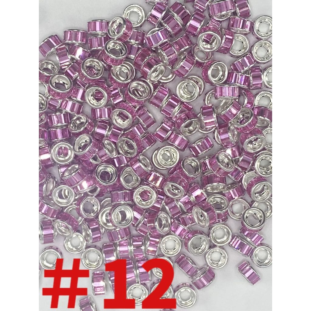 z-Round Spacers with Crystal Rhinestones, 10mm by 5mm