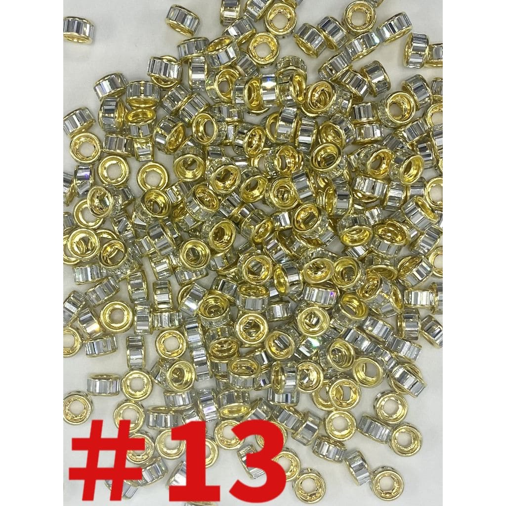 z-Round Spacers with Crystal Rhinestones, 10mm by 5mm