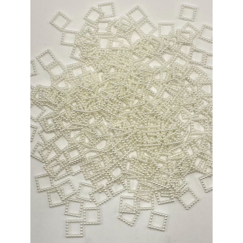z-Square Cube Acrylic Pearl Spacers, 12mm
