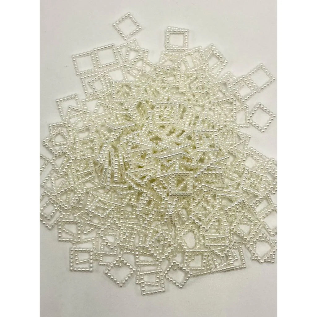 z-Square Cube Acrylic Pearl Spacers, 12mm