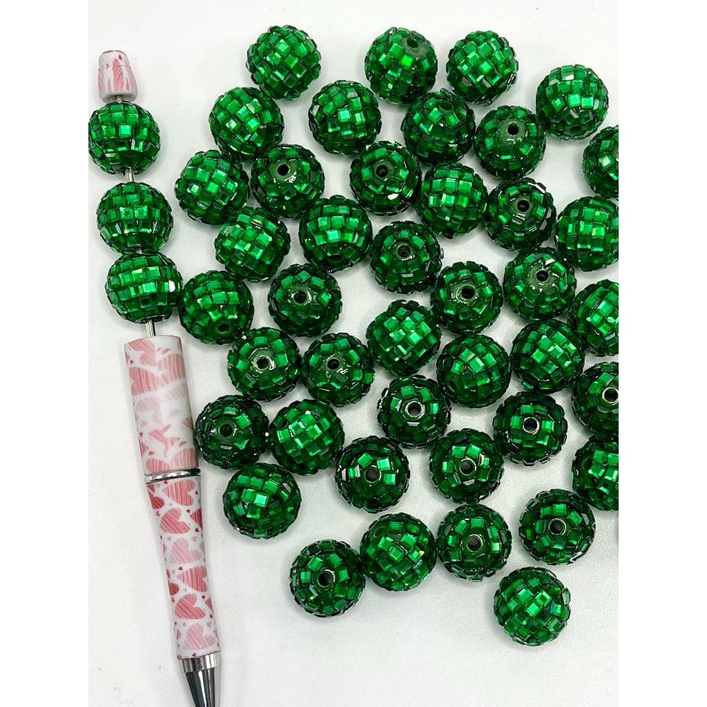 z-Disco Ball Beads, Sparkling Acrylic Beads with Crystal Rhinestones and Disco Ball Shape, 16mm