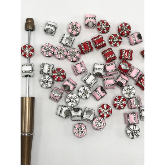 z-Crossed Rhinestones Spacer, Random Mix Color, 10mm