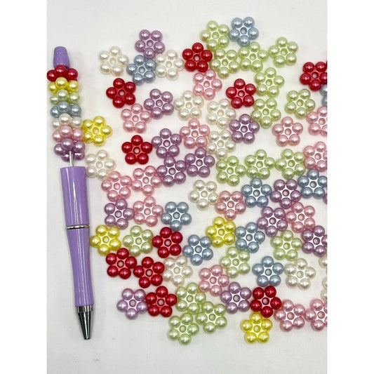 z-Acrylic Spacer Beads, Cute Flower Shaped Spacer Beads, Acrylic Material, Size 15mm