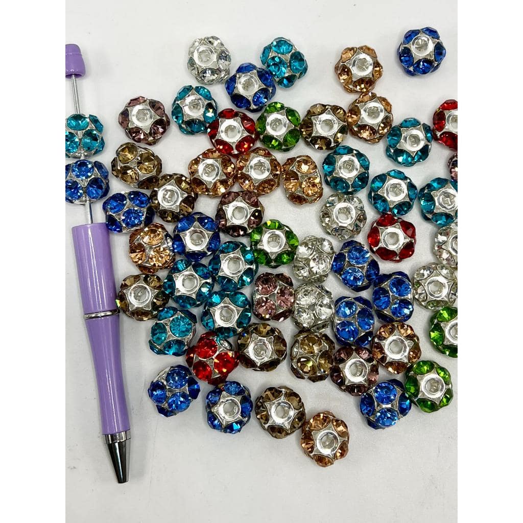 z-Metal Beads Sparkling Crystal Rhinestones, Vivid Colorful Style, Random Mix, 12mm by 16mm, ZY
