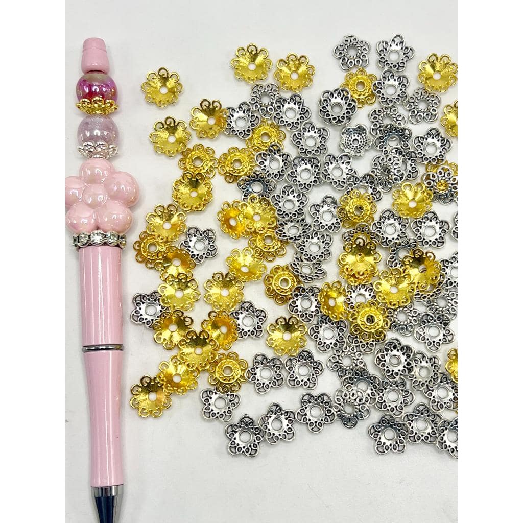 z-Metal Bead Caps, Spacers, Gold and Silver Colors, 12 mm, ZJ