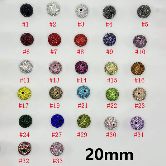 z-Clay Beads with Rhinestones, 20mm, Please Read Description