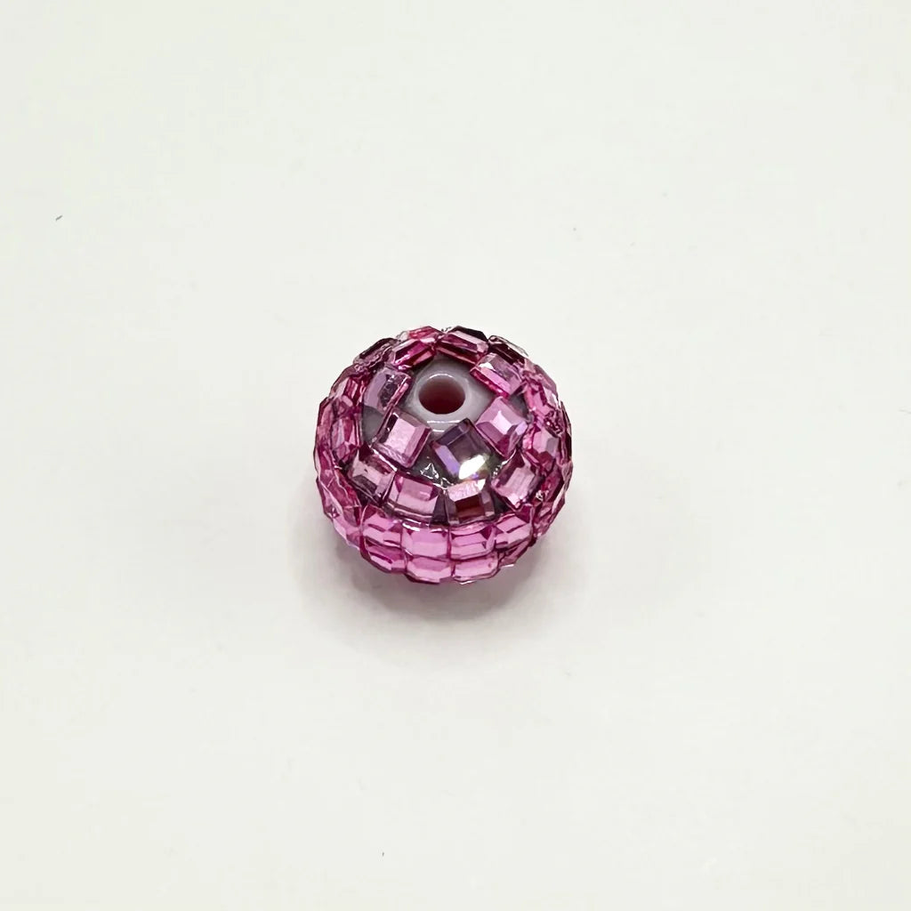 z-Disco Ball Beads, Sparkling Acrylic Beads with Crystal Rhinestones and Disco Ball Shape, 16mm