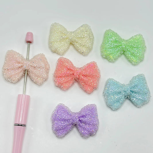 z-Bling Bling Solid Color Butterfly Sugar Acrylic Beads, Random Mix, Around 47*33MM