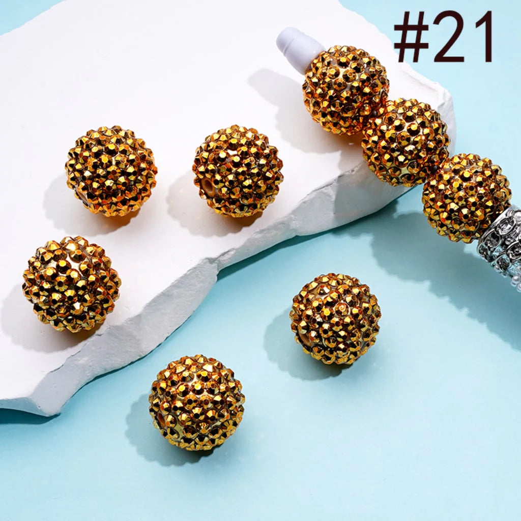 z-20MM Rhinestone Beads, Collection of Acrylic Rhinestone Beads, Part 1: Color No.1 -No.32