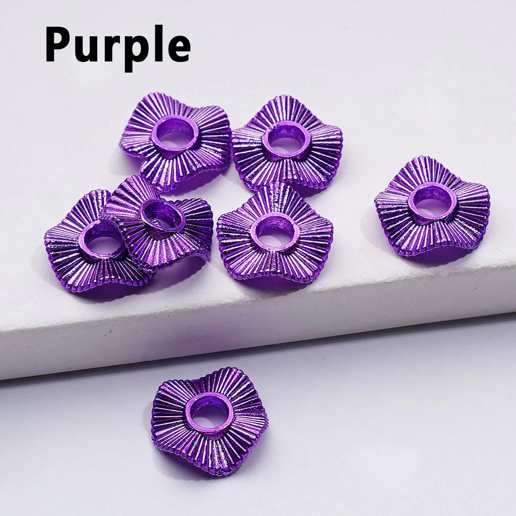z-Mini Cute Multi-Color Wave Shape Metal Spacer with Stripes, 10MM