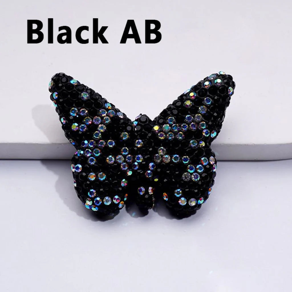 z-Exquisite Multi-Color Butterfly Clay Beads with Shiny Rhinestones, 54*41MM