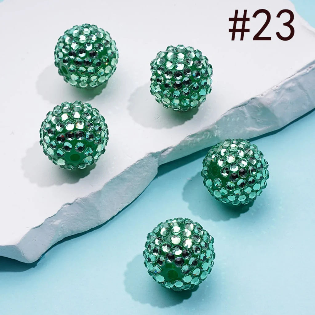 z-20MM Rhinestone Beads, Collection of Acrylic Rhinestone Beads, Part 1: Color No.1 -No.32