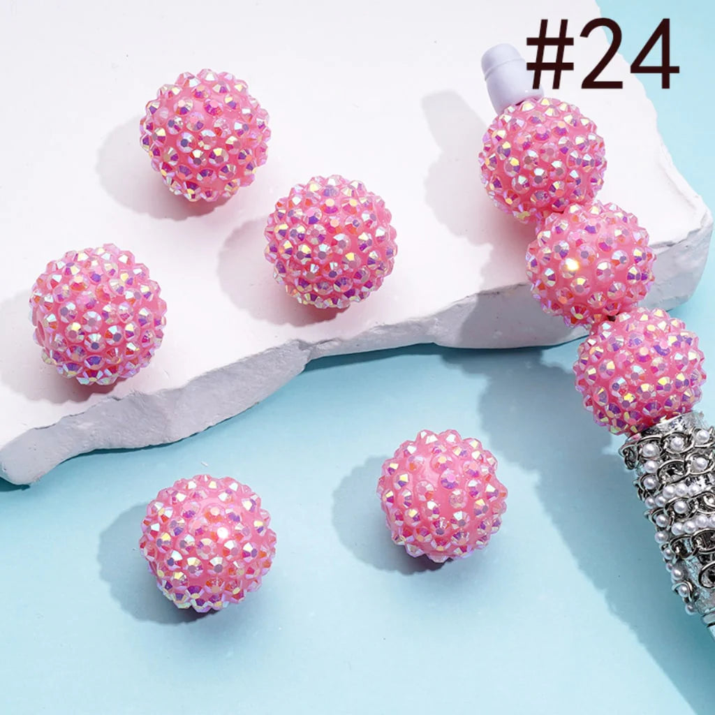 z-20MM Rhinestone Beads, Collection of Acrylic Rhinestone Beads, Part 1: Color No.1 -No.32