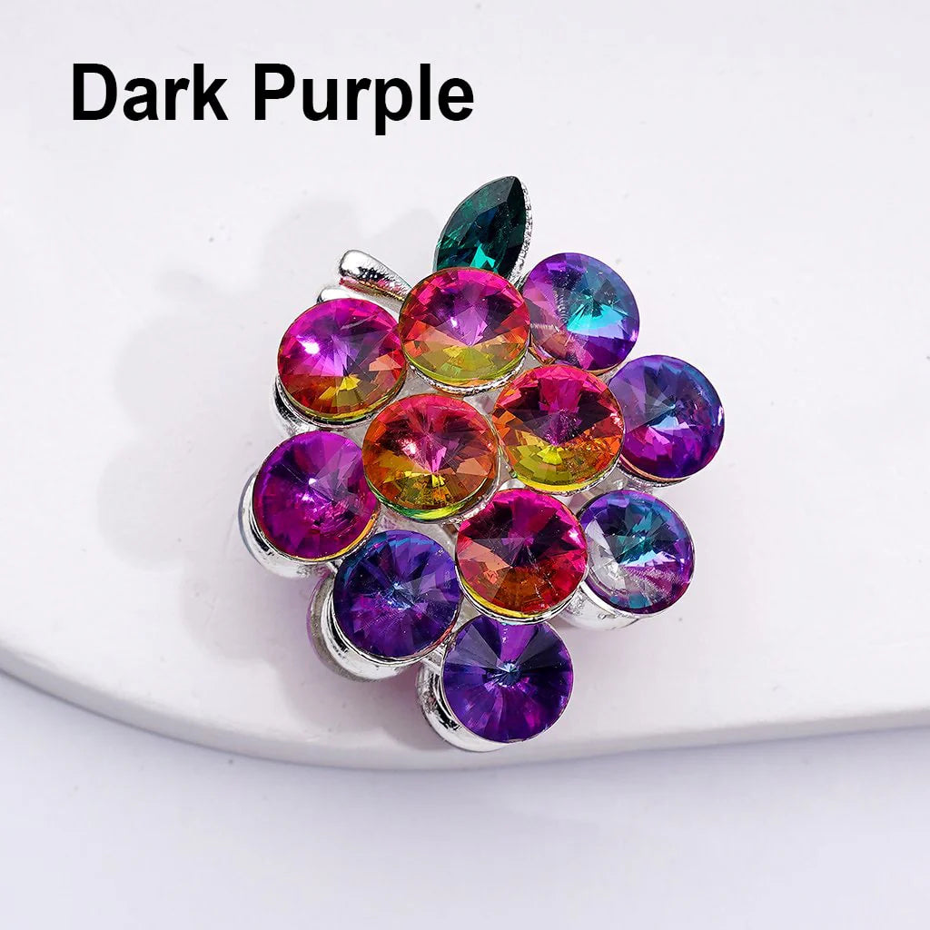 z-Silver Metal Beads with Bling Bling Shiny Grapes Rhinestones, Around 35*30MM