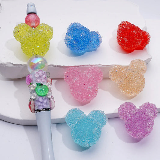 z-Mick Mouse Head Sugar Beads, Acrylic Beads, 24*28mm Random Mix