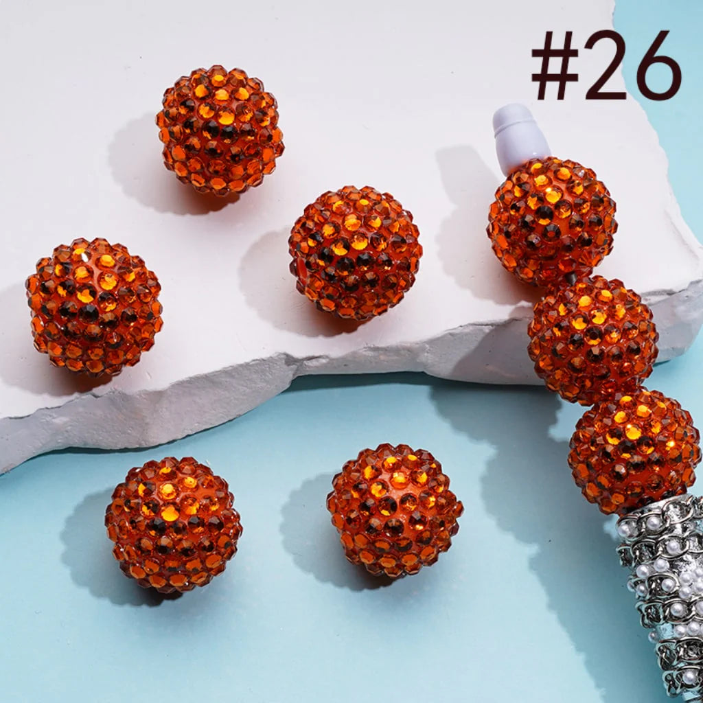 z-20MM Rhinestone Beads, Collection of Acrylic Rhinestone Beads, Part 1: Color No.1 -No.32