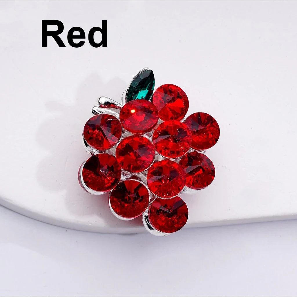 z-Silver Metal Beads with Bling Bling Shiny Grapes Rhinestones, Around 35*30MM