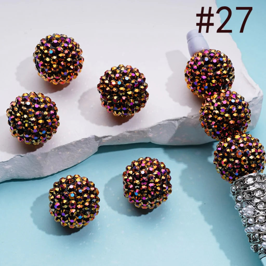 z-20MM Rhinestone Beads, Collection of Acrylic Rhinestone Beads, Part 1: Color No.1 -No.32