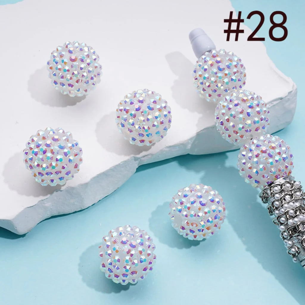 z-20MM Rhinestone Beads, Collection of Acrylic Rhinestone Beads, Part 1: Color No.1 -No.32