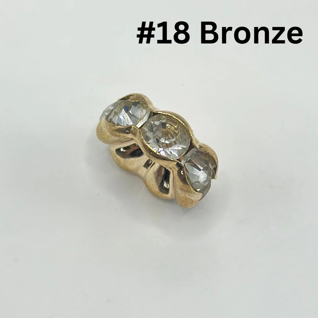 z-Crimp Beads, Huge Wavy Spacers with Rhinestones in Solid Colors, 20mm, ZJ