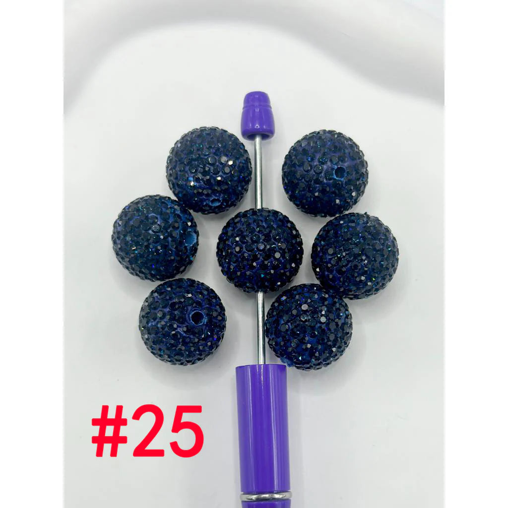 z-Clay Beads with Rhinestones, 20mm, Please Read Description