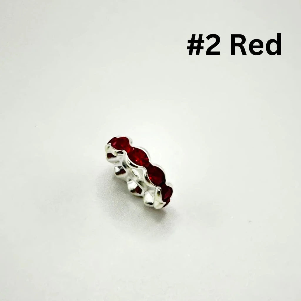 z-Crimp Beads, Metal Wave Shape Spacers with Rhinestones in Solid Colors, 15mm