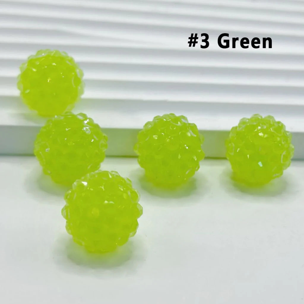 z-Translucent Jelly Candy Color Round Acrylic Rhinestone Beads, 16MM