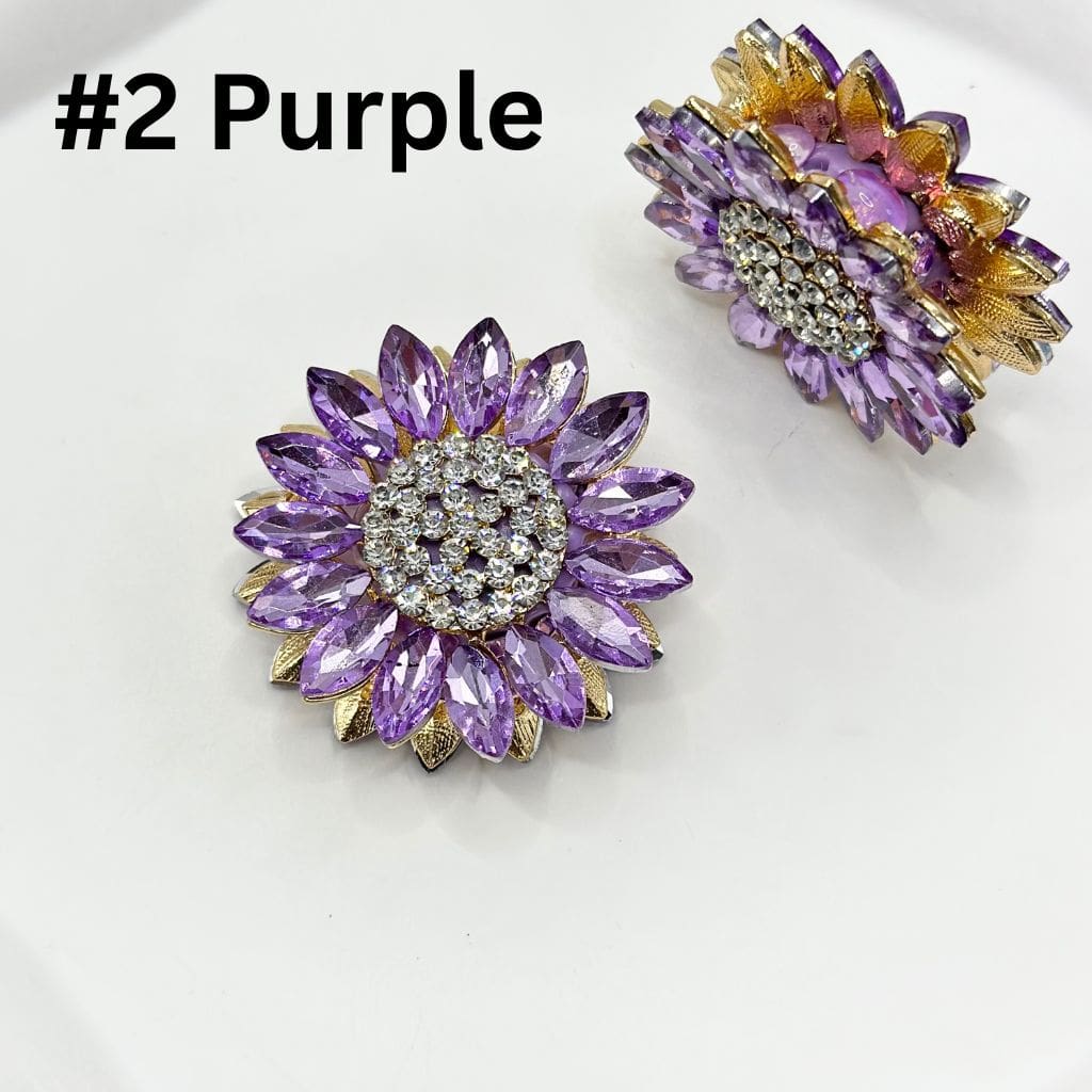 z-Fancy Sunflower Clay Beads with Sparkling Rhinestones over Alloy, 43mm Large