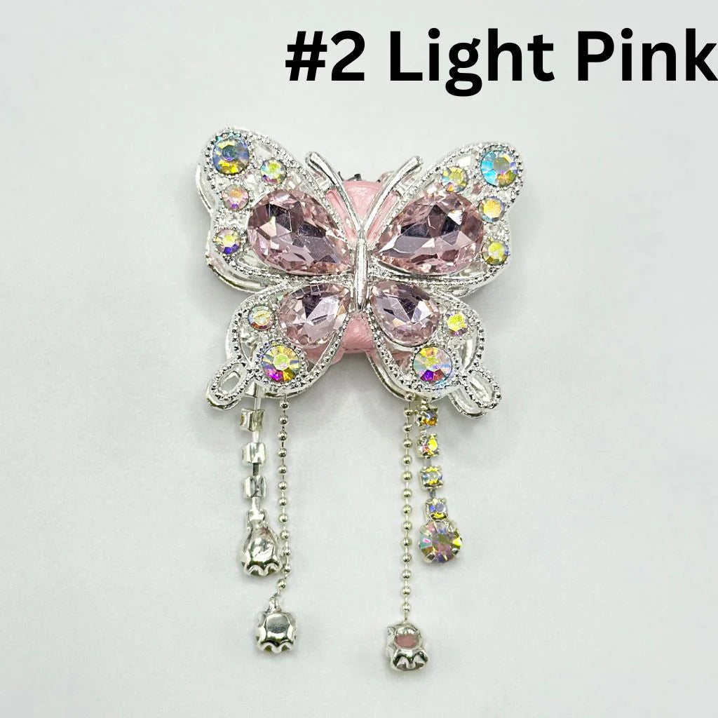z-Bling Bling Butterfly Fancy Alloy Clay Beads with Rhinestones and Pendants Chains, 34MM by 40MM