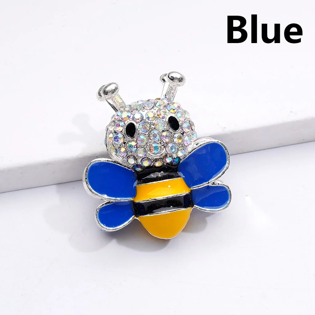 z-Silver Metal Beads with Fancy Bee Wings & Solid Color AB Rhinestones, 29*26MM