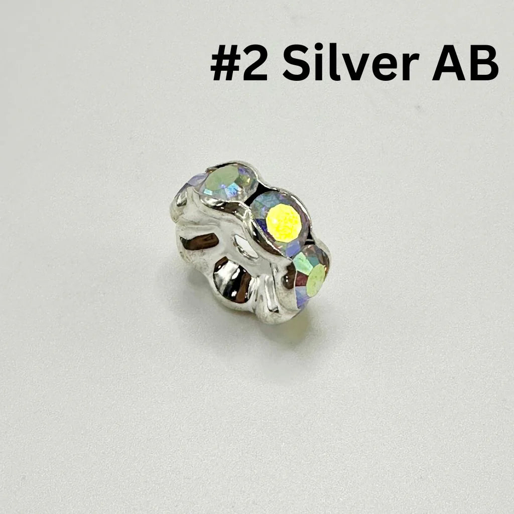 z-Crimp Beads, Huge Wavy Spacers with Rhinestones in Solid Colors, 20mm, ZJ