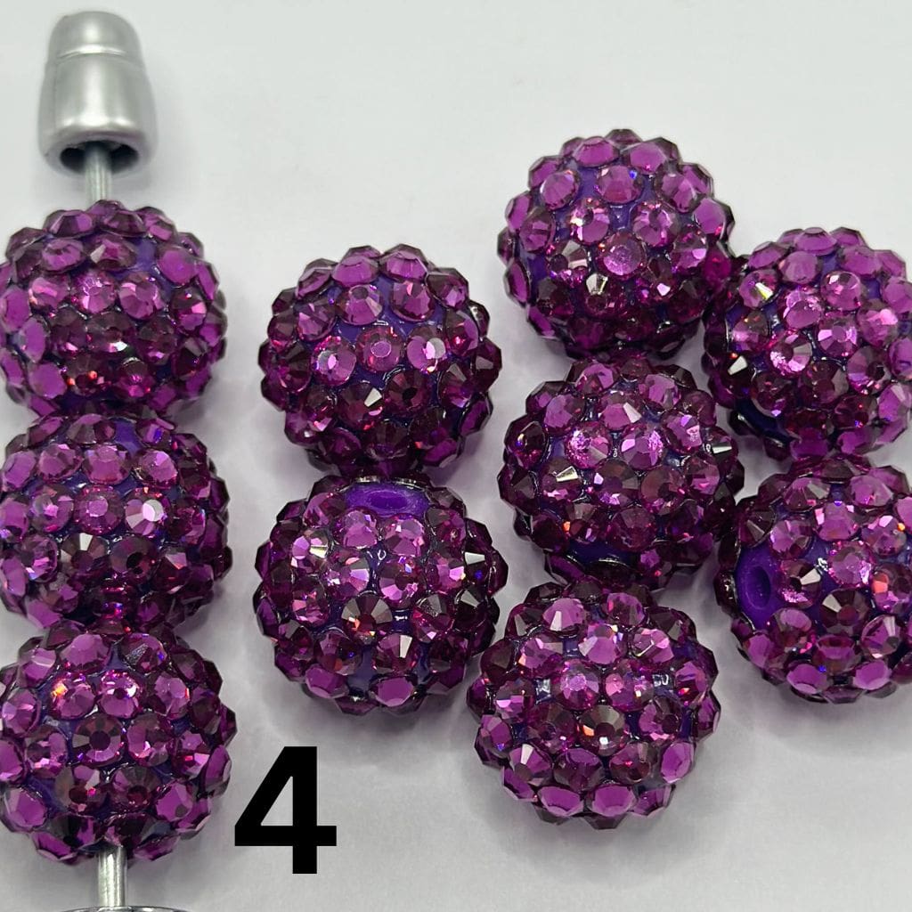 z-Crystal Rhinestone Beads Glossy Shiny Clear Acrylic Beads 16mm