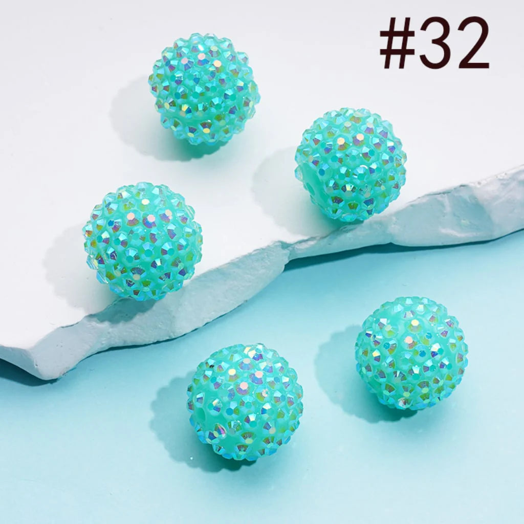 z-20MM Rhinestone Beads, Collection of Acrylic Rhinestone Beads, Part 1: Color No.1 -No.32