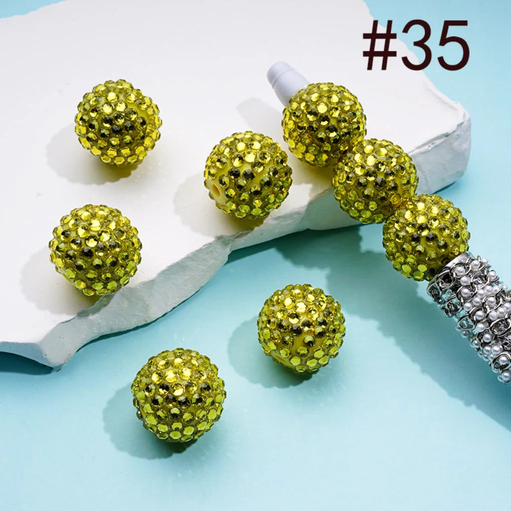 z-20MM Rhinestone Beads, Collection of Acrylic Rhinestone Beads, Part 2: Color No.33 -No.60
